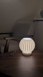Glune table lamp lifestyle photo, warm home lighting